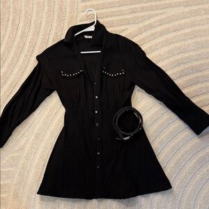 Zara Black Mini Dress with Studded Details